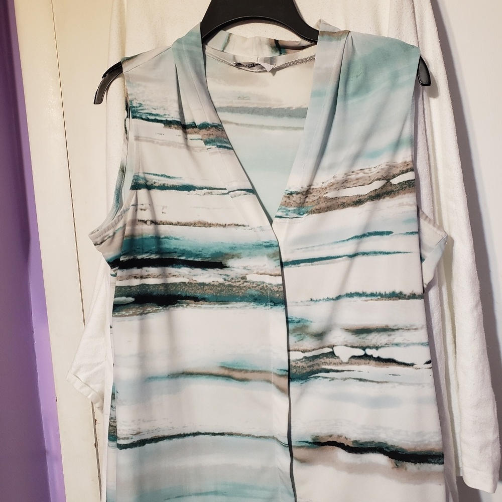 Calvin Klein Sleeveless Patterened Blouse MP